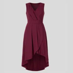 NWT- Halara Deep V Neck Sleeveless High Low Crossover Midi Dress XL